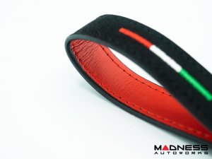 Keychain - Leather - Alfa Romeo Crest + Italian Flag